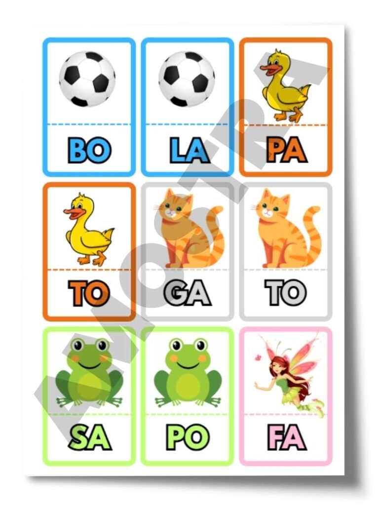 Jogo da Memória das Sílabas - Mundo das Atividades