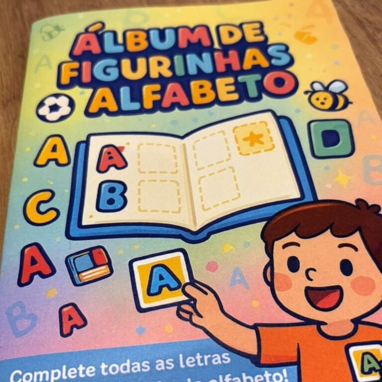 Álbum de Figurinhas do Alfabeto - Mundo das Atividades